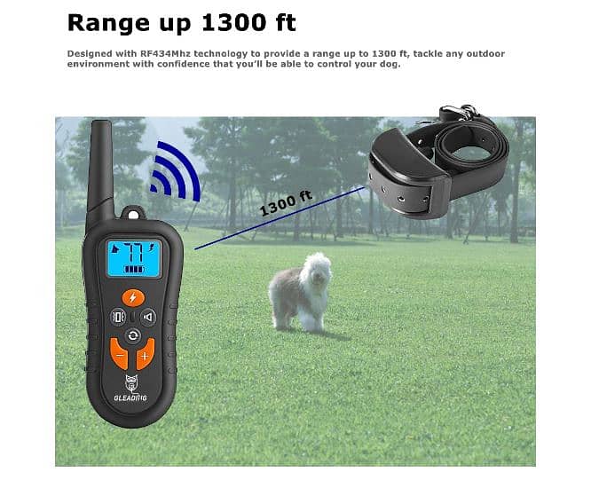 Dog Training Collar/Dog Shock Collar-1300 ft Remote Range-Rechargeable 3