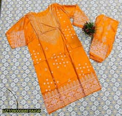 2pc chunri style printed linen suit