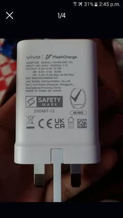 vivo 44w flash charger 100% genuine box pulled