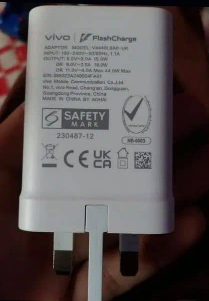 vivo 44w flash charger 100% genuine box pulled 2