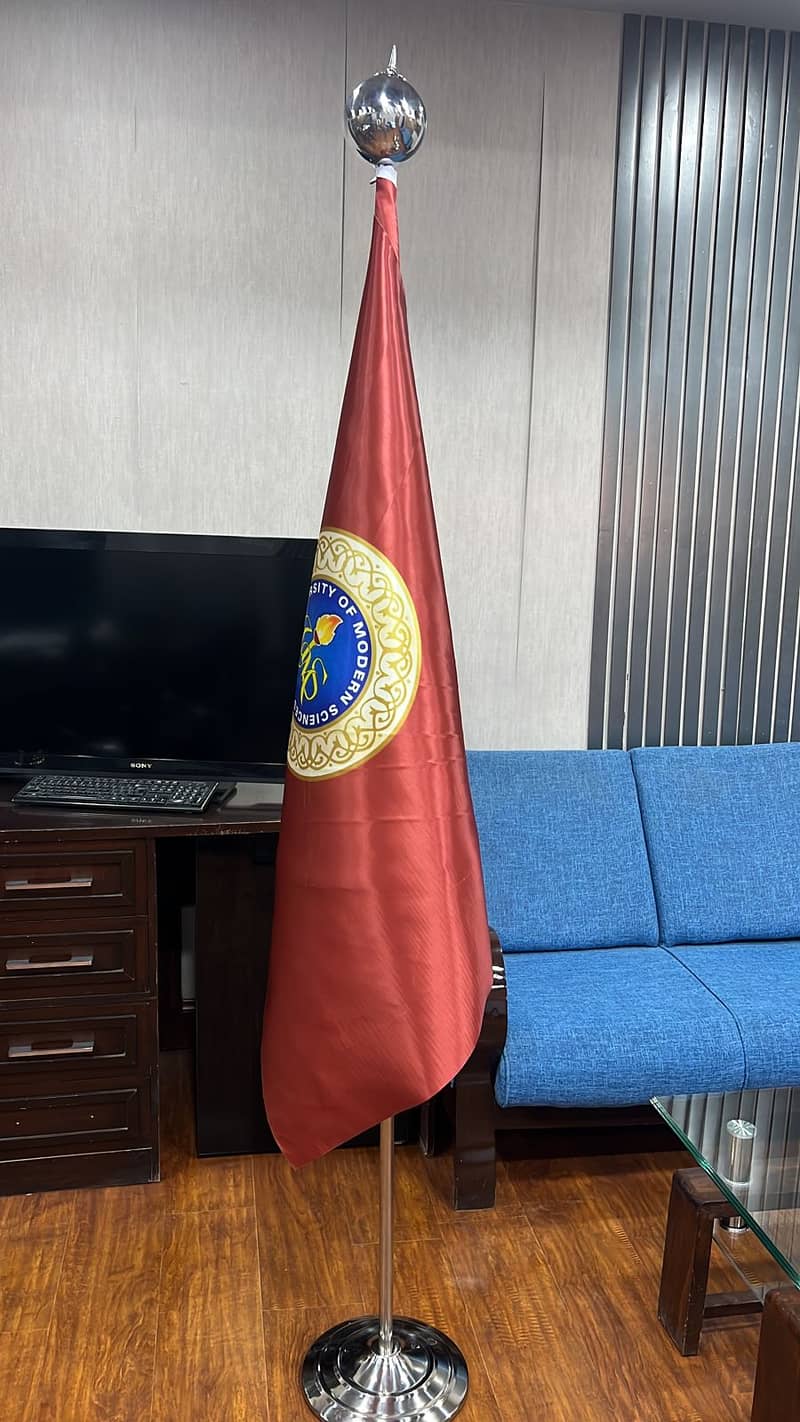 custom indoor flag & Golden Pole for companies , CEO, Chairman 12