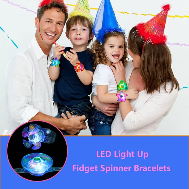 25 Pack LED Light Up Fidget Spinner Bracelets Favors For Kids C204 3