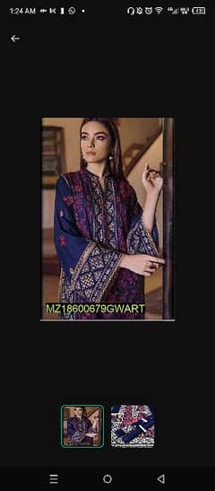 2pc embroidered lawn unstitched suit for women