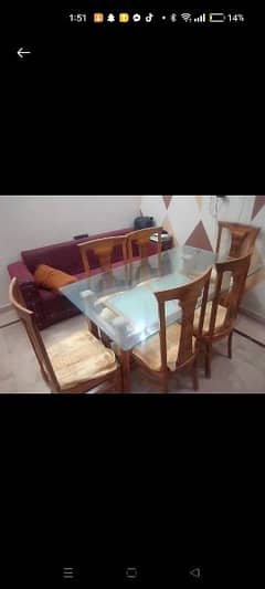 six chairs with dining table