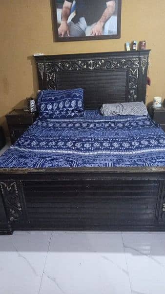 Bed & Spring mattress with side tables and dressing table 1