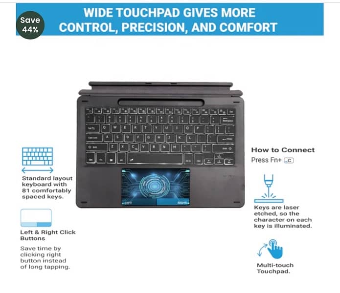 Microsoft Surface Pro 8/9/X Wireless Magnetic Keyboard 3