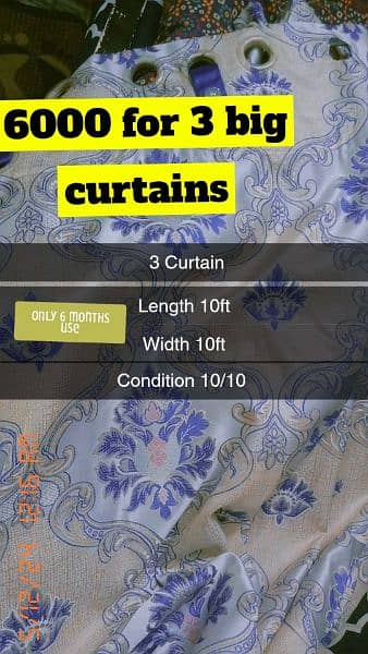 3 curtains available 
length 10
width 10
condition 10/10 3