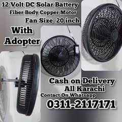 12 Volt AC DC Solar Fan And Charging Fan Rechargeable Fan