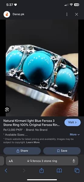 Natural feroza Ring For Men Anari Yakoot ring 1