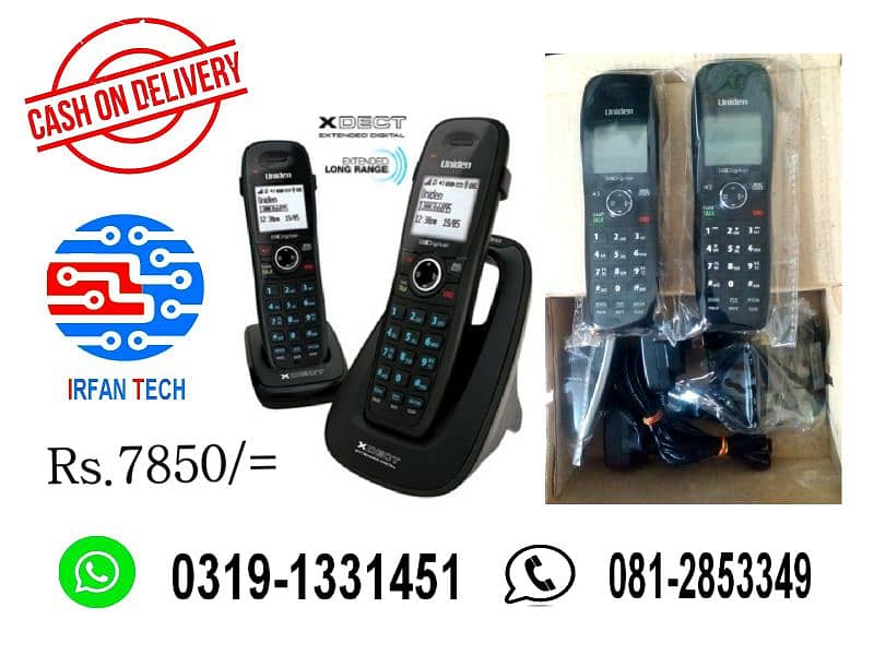 Dual Handset PTCL Landline Digital Cordless phone/Wireless telephone. 0