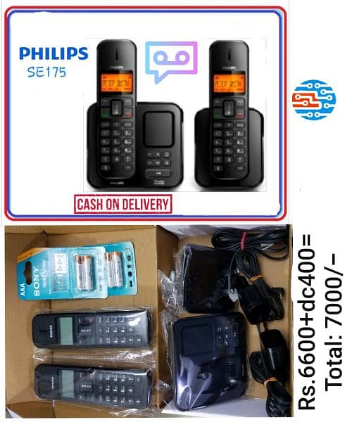 Dual Handset PTCL Landline Digital Cordless phone/Wireless telephone. 3