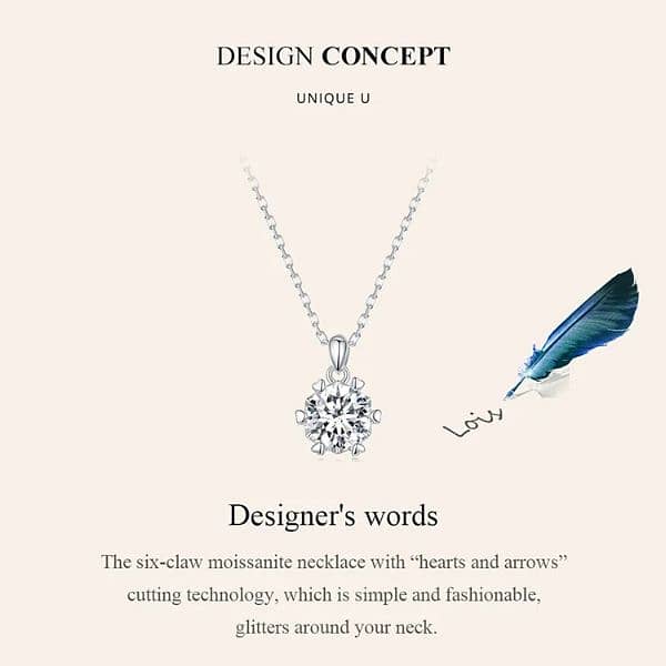 4CT Moissanite Jewelry Sets VVS Diamond Halo Flower Necklace 2