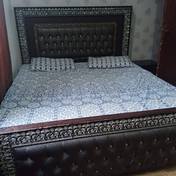 Double Bed with Side Table 1