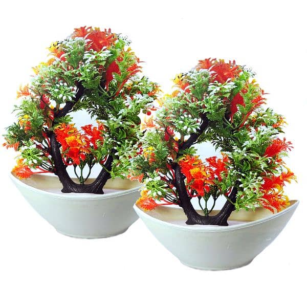 Pack of 2 Peach Green Artificial 2