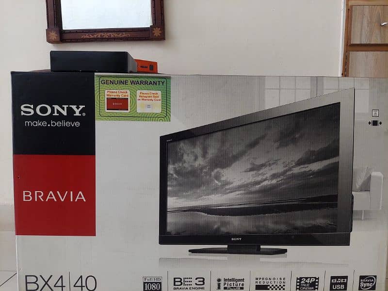 sony 40 in original TV along with multimedia box smart tv 2