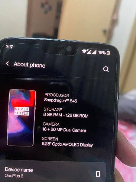 One Plus 6 Dual Sim Approved (8/128 gb Storage) With fast  Charger 1