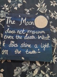 moon art with beautiful quote.