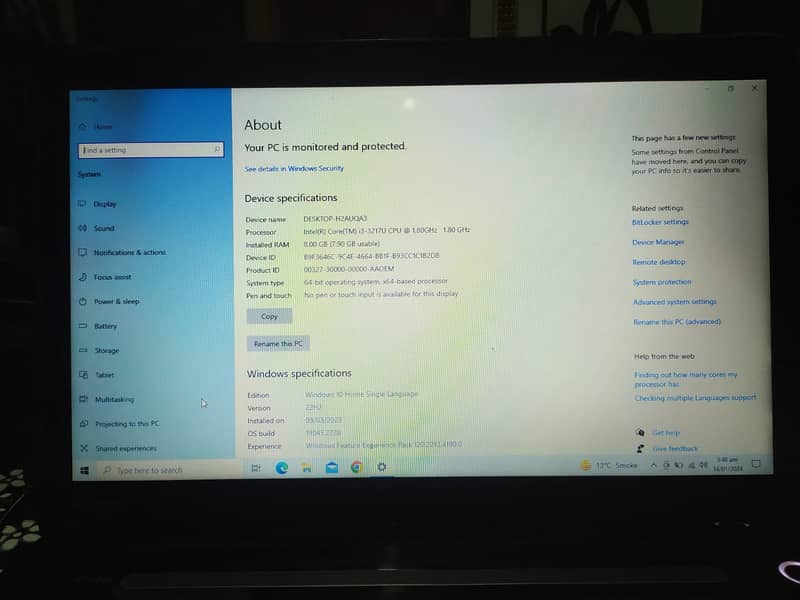 TOSHIBA LAPTOP CORE I3, GENERSTION 3rd with Charger 1