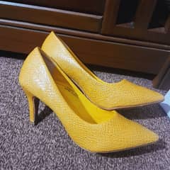 Formal Heels(Brand: Style, Colour: Mustard)
