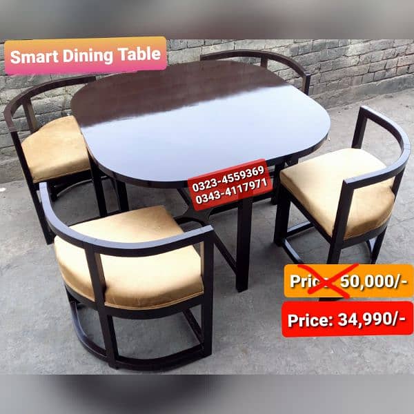 Smart dining table/round dining table/4 chair/6 chair/dining table 1