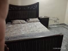 wooden bed/ dressing/ side tables for sale. .