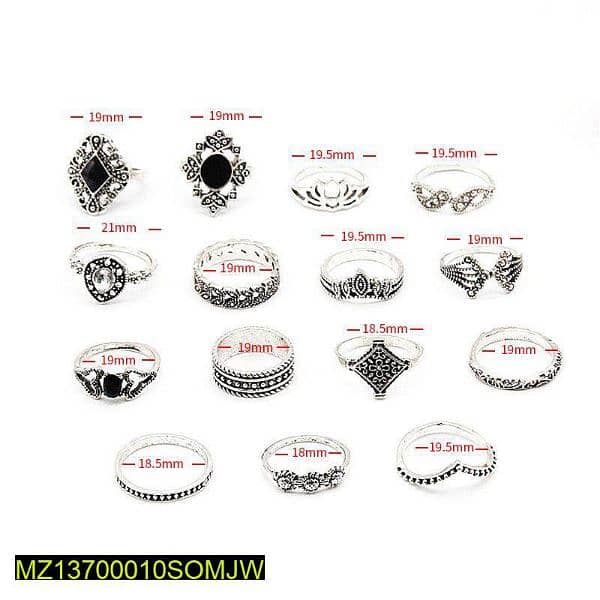 15 pice trendy rings sets for girls 1