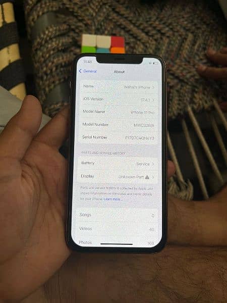 iphone 11pro white colour 64 gb face id work panel change but A+change 2