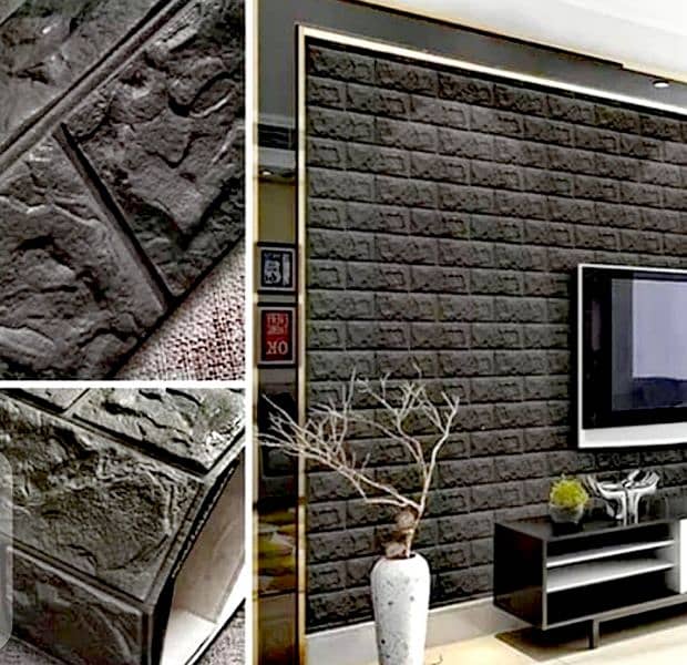 Window Blinders/fomic sheet/rock wall/wall graphy/wooden floor/wallpap 9