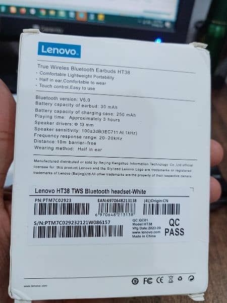 Lenovo HT38 True wireless earbuds, headphone, Bluetooth earphone 1