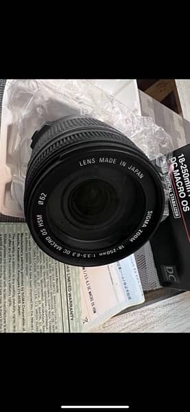 Camera lens (Sigma 18-250mm) For Canon 2