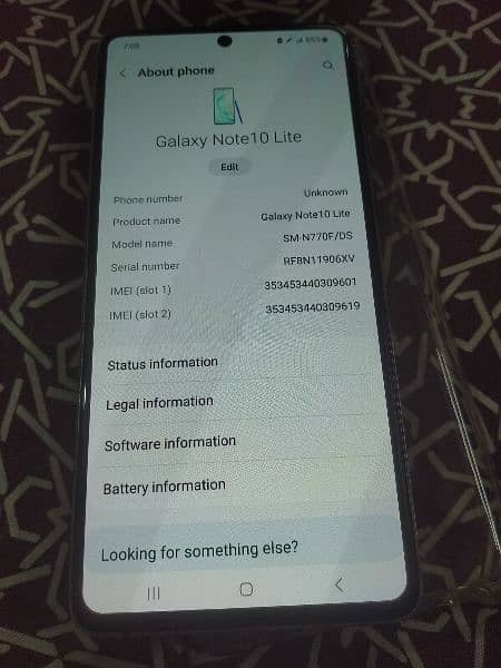 Samsung Galaxy Note 10lite Ram 8 Rom 128 1