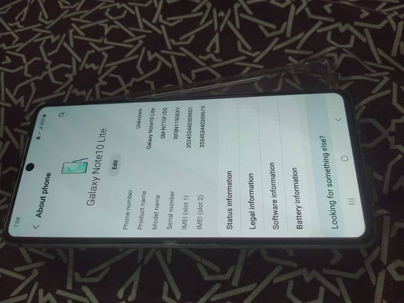 Samsung Galaxy Note 10lite Ram 8 Rom 128 3
