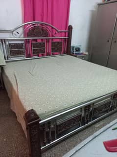 stainless wooden bed and Mattress