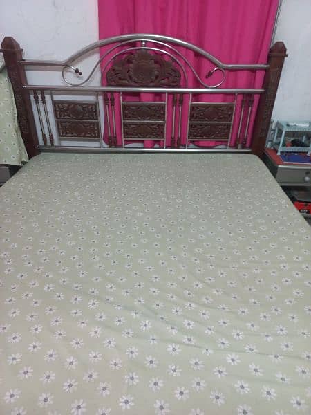 stainless wooden bed and Mattress 3