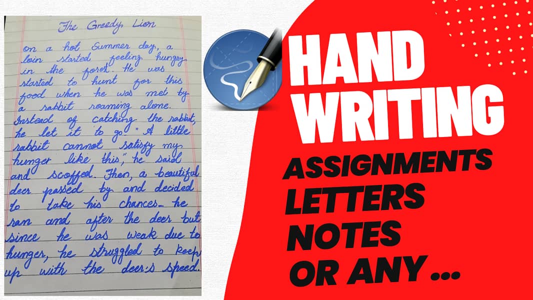 Hand Writing Assignments, Letters, Notes, or Any 0