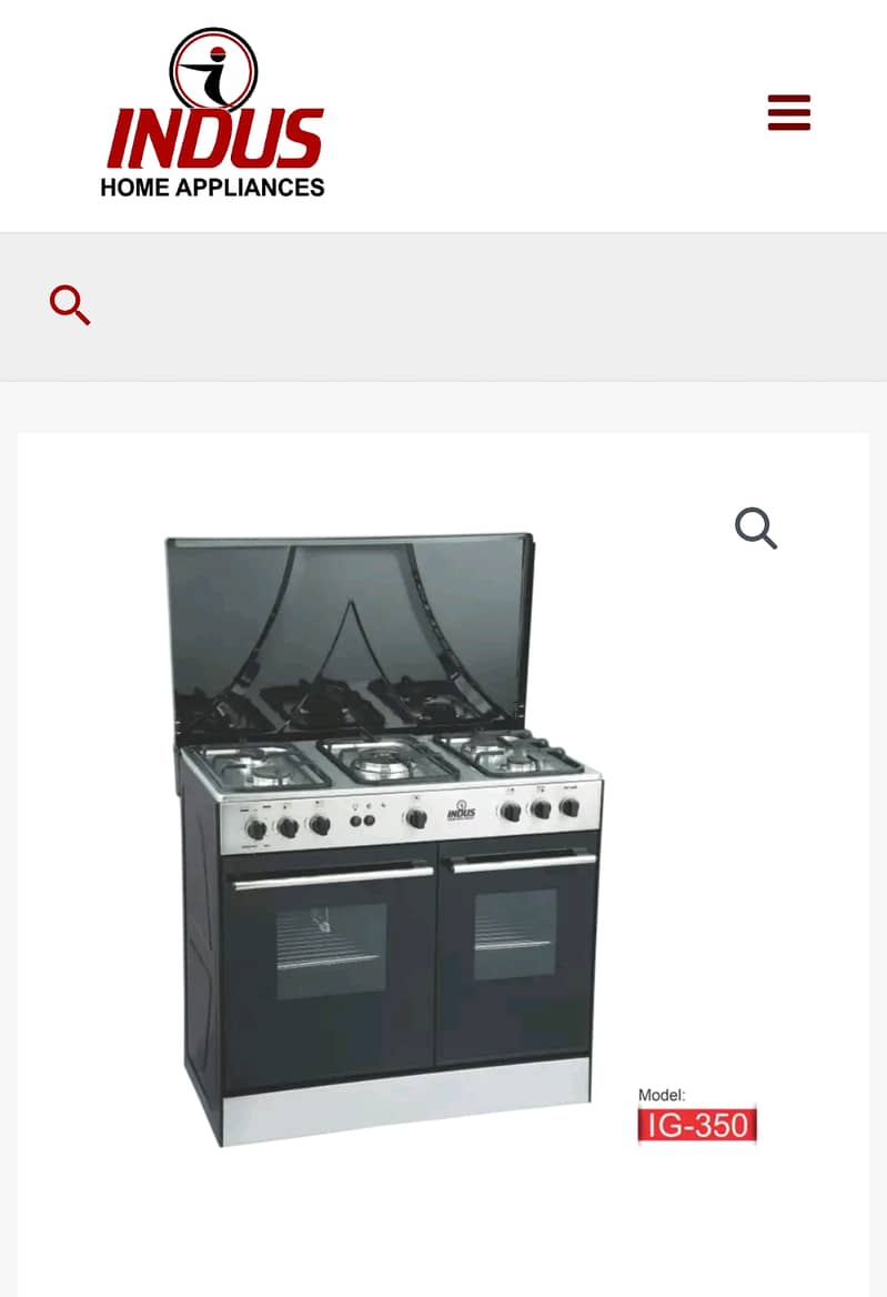 Box pack Cooking Range model 350 indus company 1