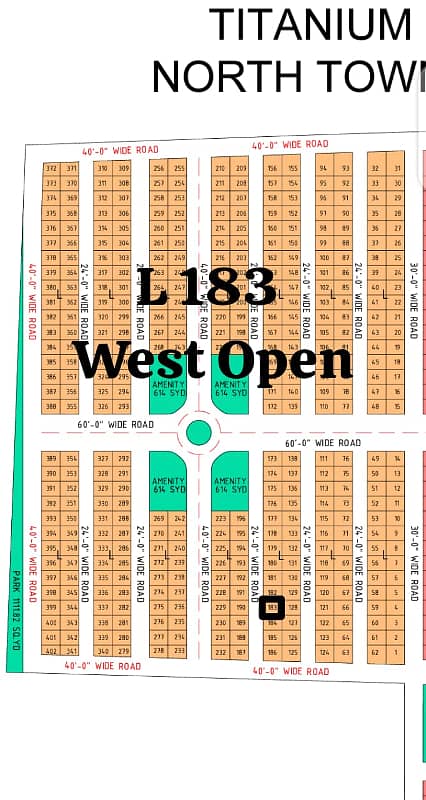 Plot No. L-183 West open Plot North Town Residency Titanium Block 0