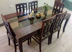 PURE SHESHAM WOOD DINNING TABLE WITH 6 CHAIRS 0