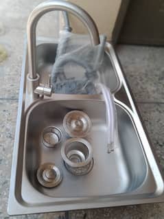 Kitchen Sink Double Bowl Drain Pipe Complete Set