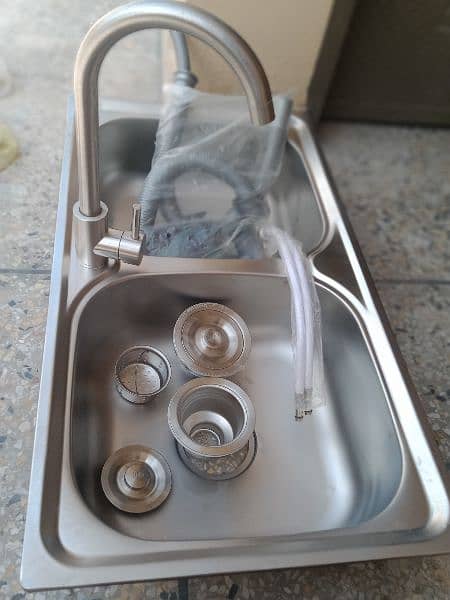 Kitchen Sink Double Bowl Drain Pipe Complete Set 0