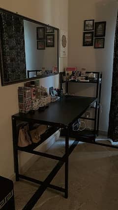 study table with mirror