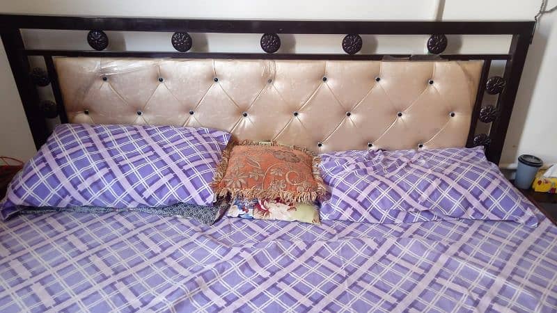Iron King bed with diamond mattress. 1