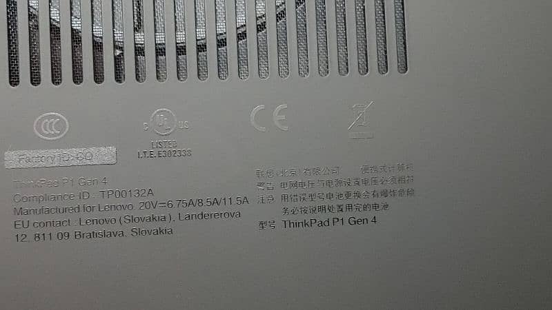 Lenovo thinkpad P1 Gen 4 i9 11900H 12