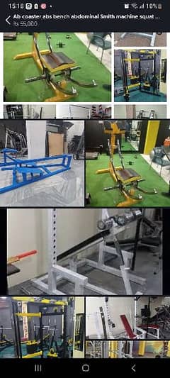 Ab coaster abs bench abdominal Smith machine squat rack t bar leg pres