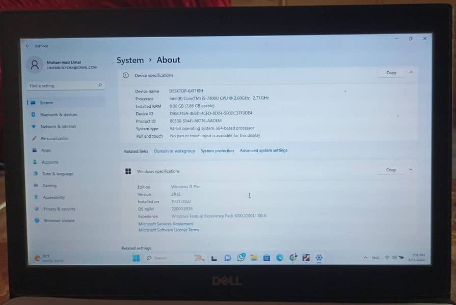 Dell Latitude E7280 Core i5– 7th Gen. 8GB, 256 GB SSD 3