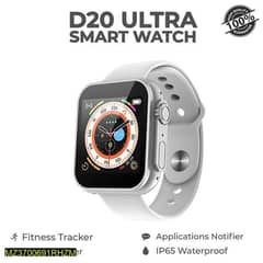 D20 Ultra Smart Watch, Silver Bracelet