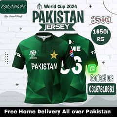 Pakistan 2024 T20 World cup Shirt! Name and Number on Back Customized
