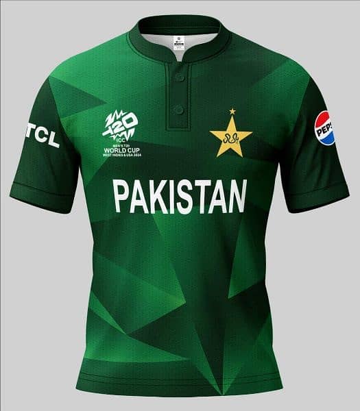 Pakistan 2024 T20 World cup Shirt! Name and Number on Back Customized 1