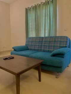 Blue sofa 2 seater (9/10) condition