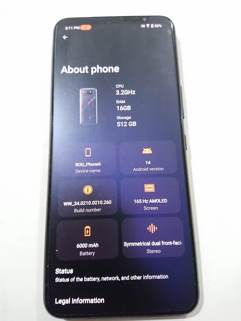 ASUS ROG Phone 6 - 16GB/512GB - Non-PTA 6